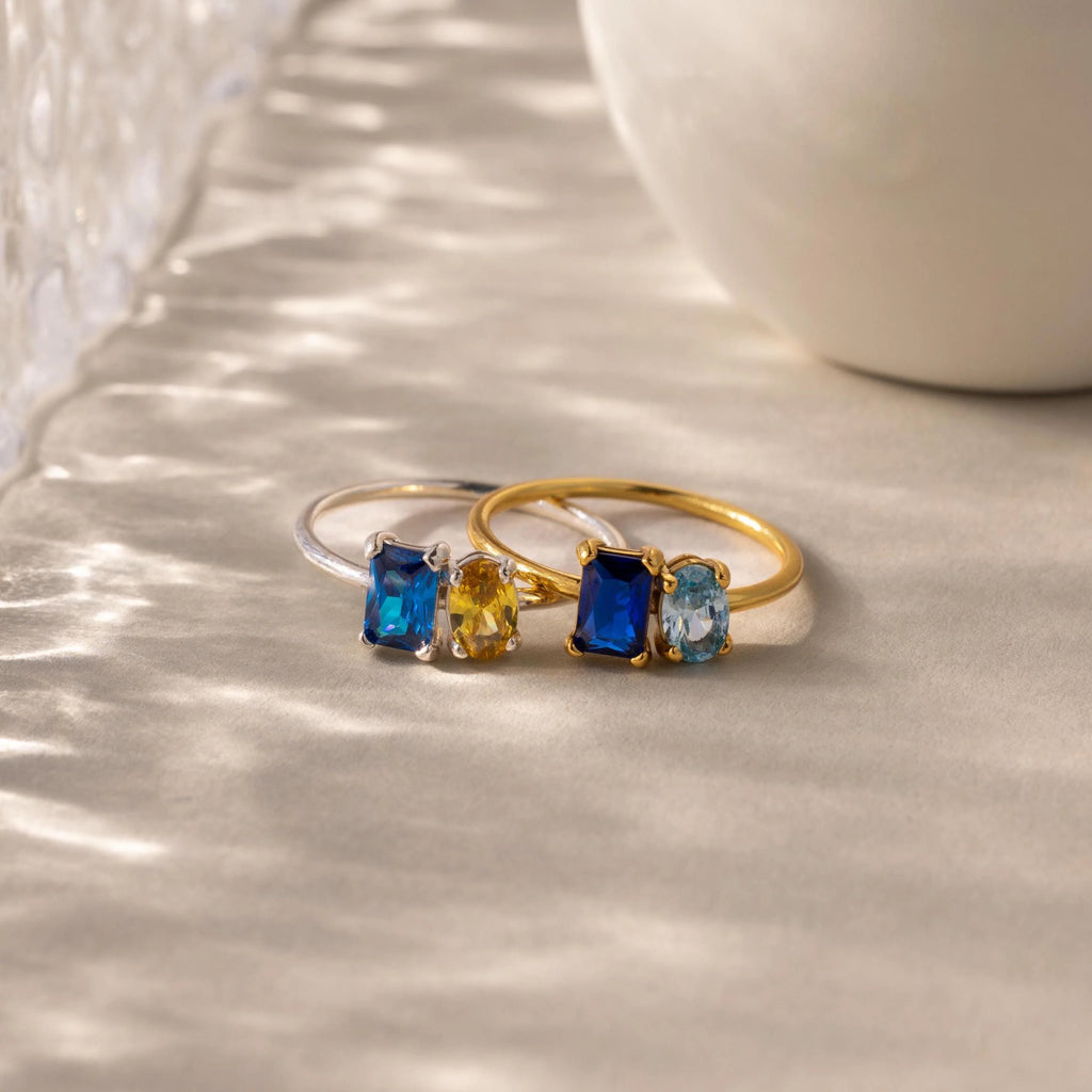 Oval Two-Stone Promise Ring