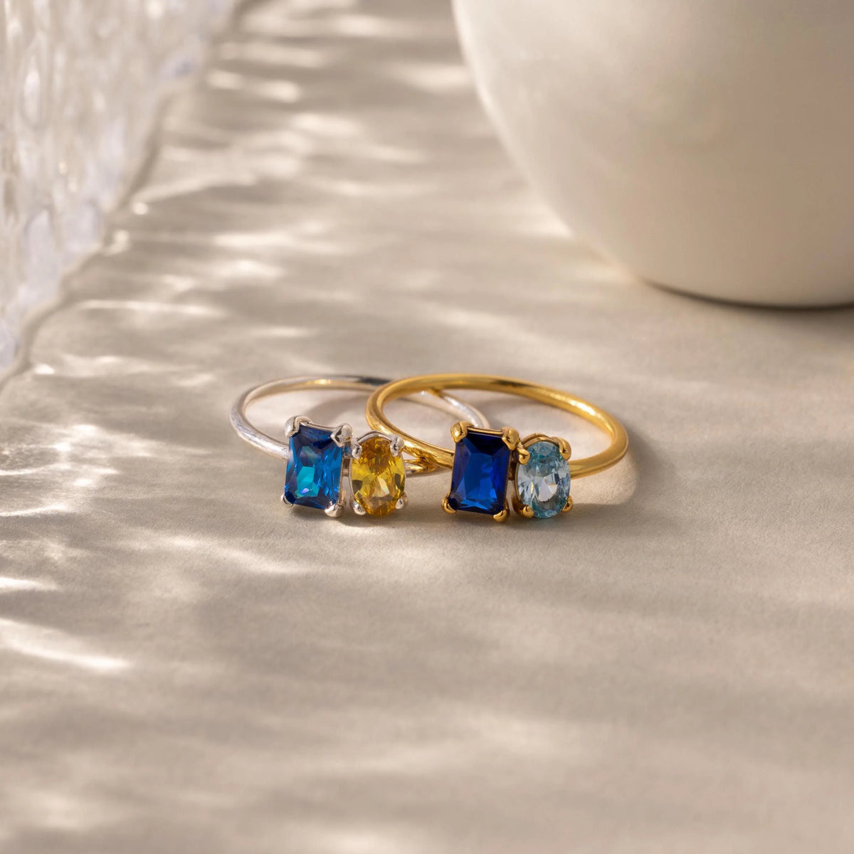 Oval Two-Stone Promise Ring