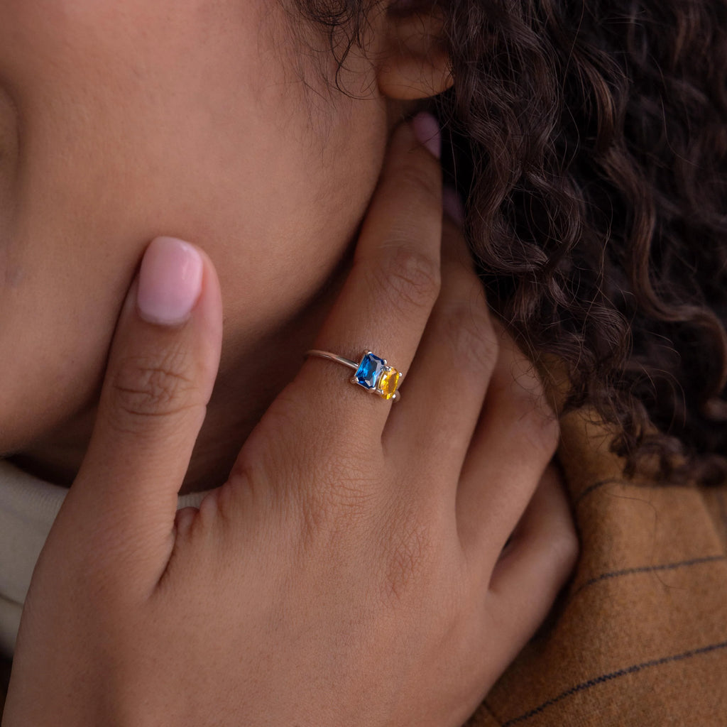 Oval Two-Stone Promise Ring