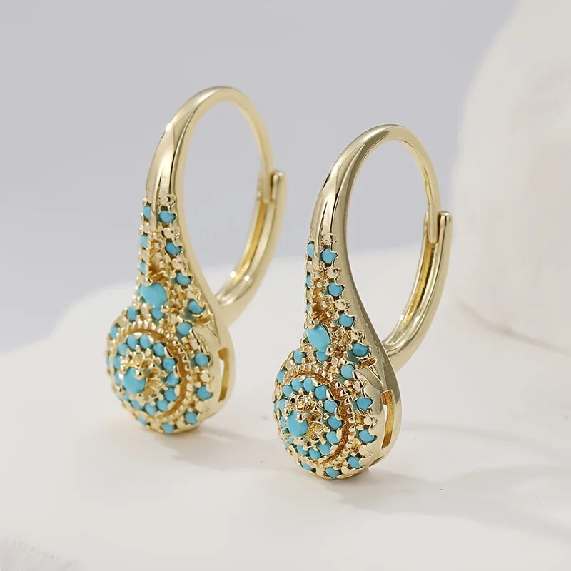 Blue Mosaic Teardrop Earrings