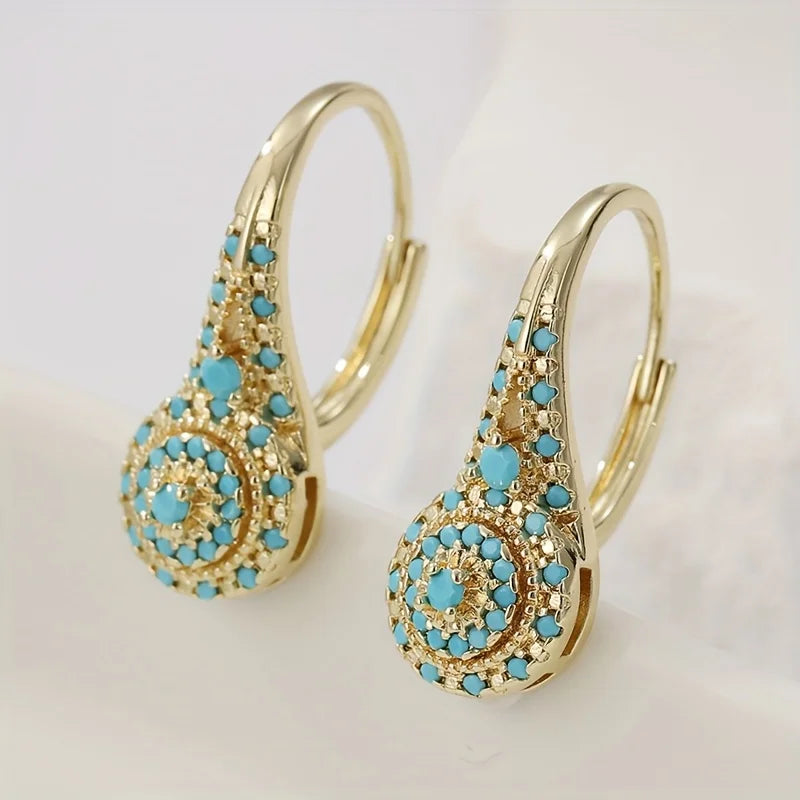 Blue Mosaic Teardrop Earrings
