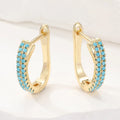 Blue Pavé Huggie Earrings