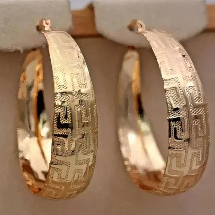 Greek Key Hoop Earrings