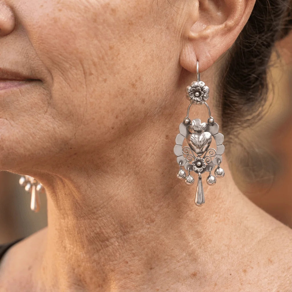 Vintage Floral Chandelier Earrings