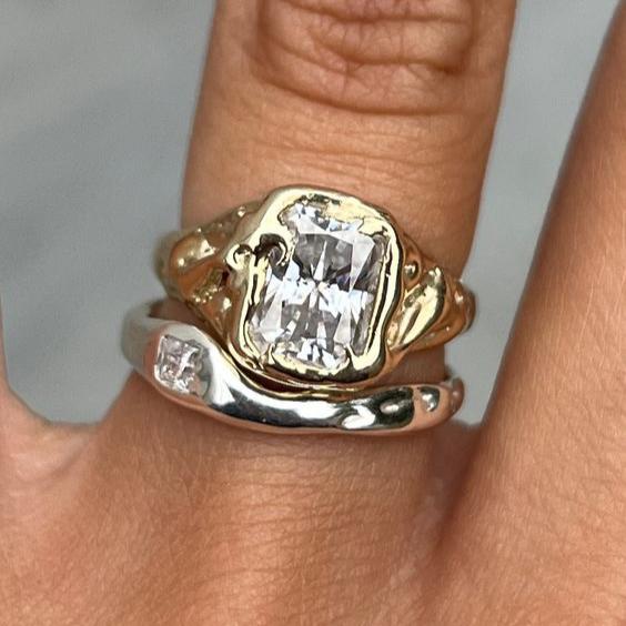 Two-Tone Stacked Rings Set