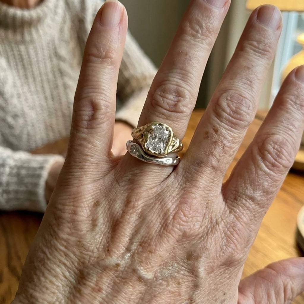 Two-Tone Stacked Rings Set