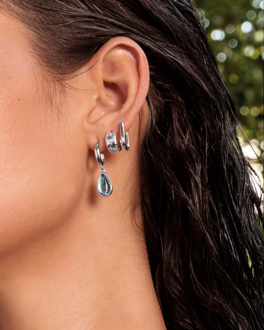 Blue Teardrop Drop Earrings