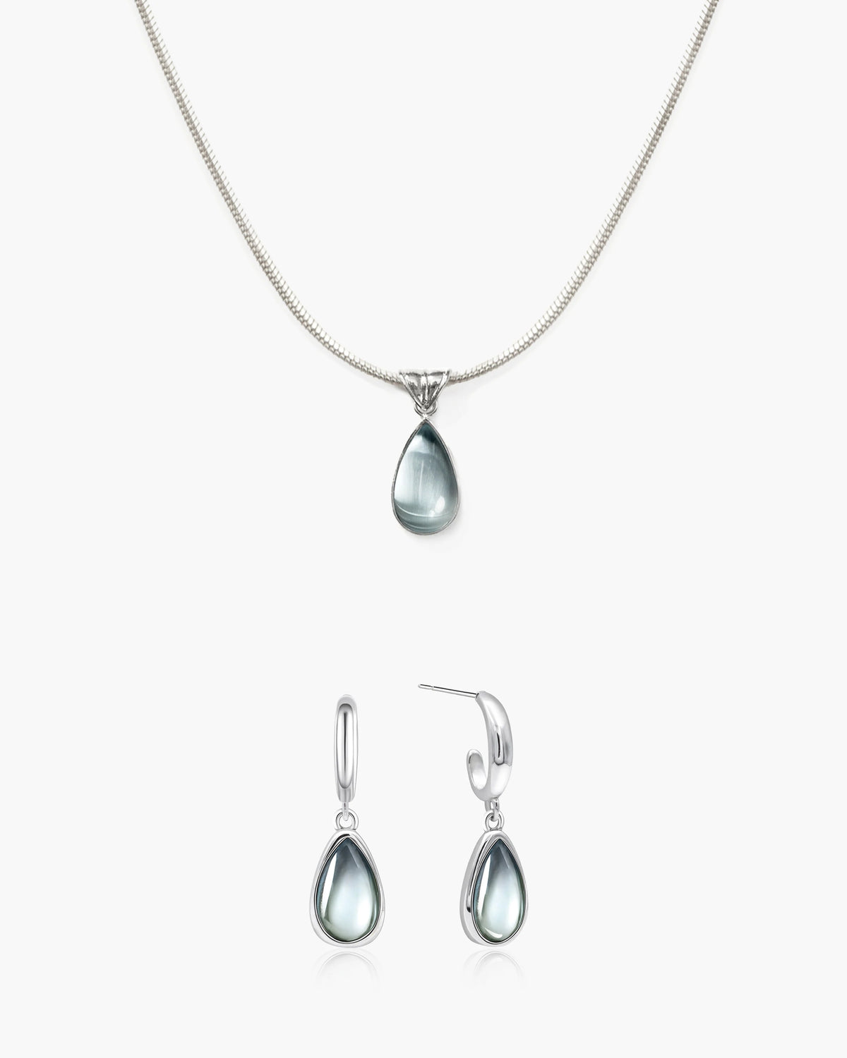 Blue Teardrop Drop Earrings