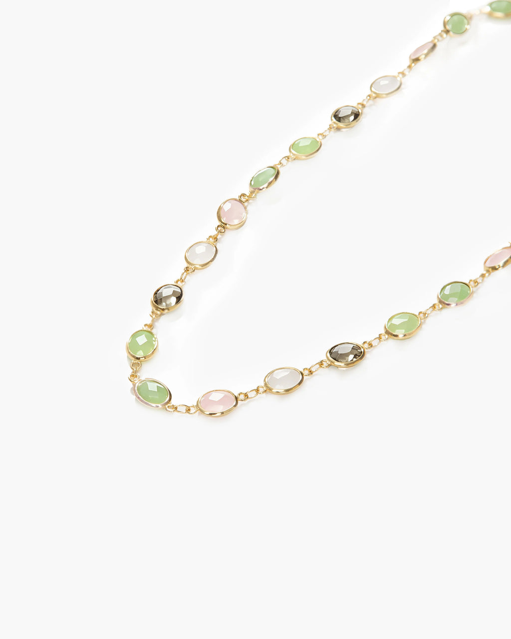 Pastel Stone Station Necklace
