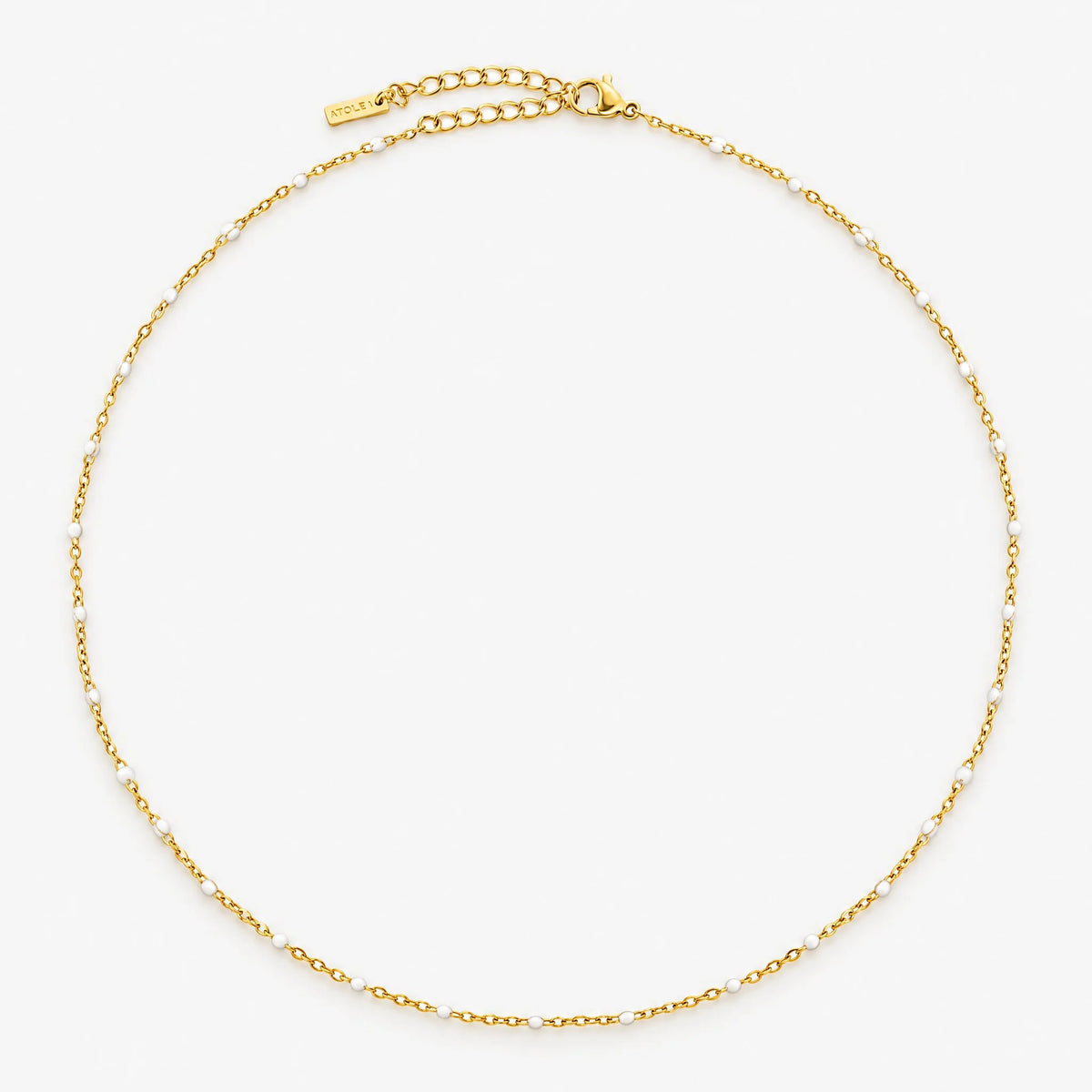 White Beaded Choker Necklace