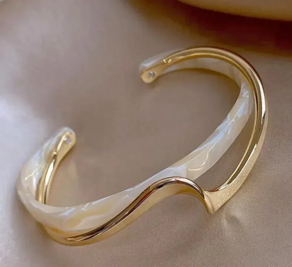 Iridescent Stone Bangle Bracelet